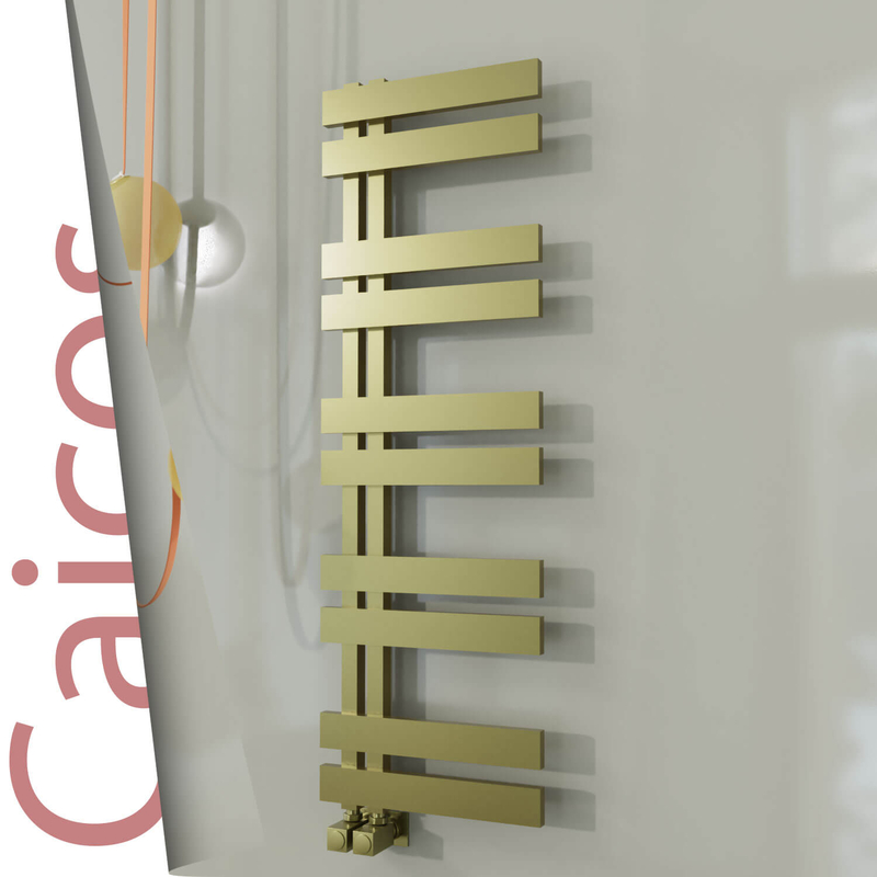 Caicos Stainless Steel Towel Rail 500x1260 Satin Gold 