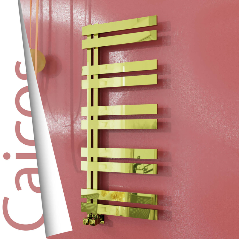 Caicos Stainless Steel Towel Rail 600x1260 Gold 