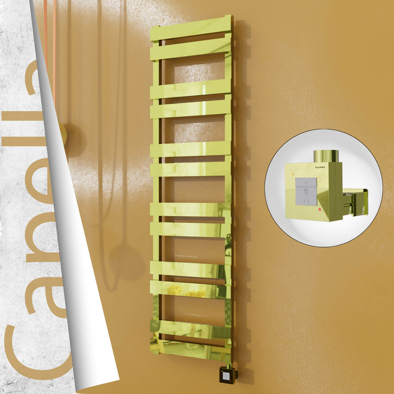 Capella Electric Stainless Steel Towel Rail 400x1530 Gold (KTX1 Thermostat) 600W