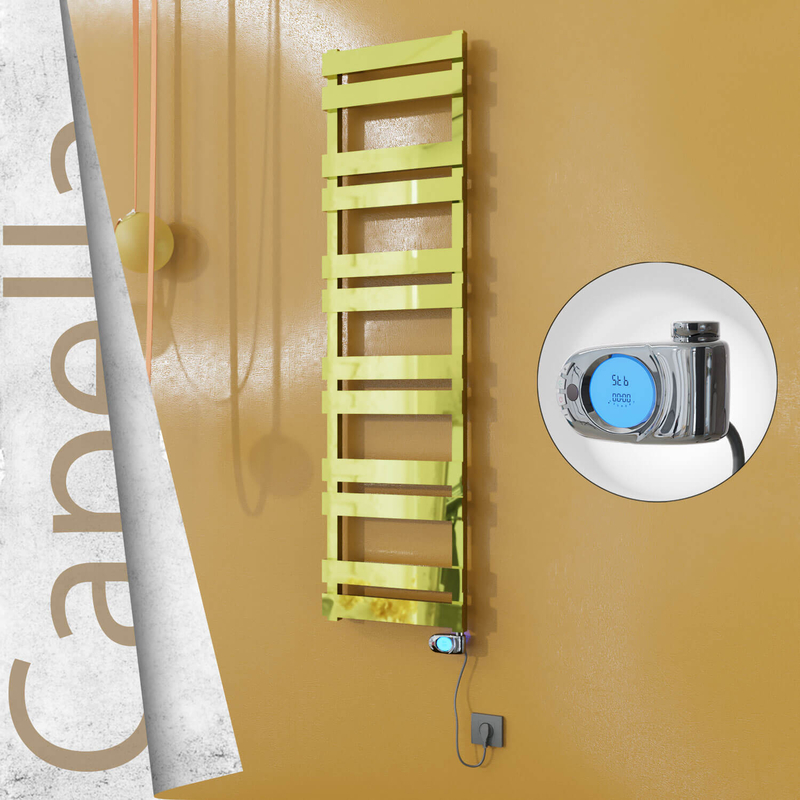 Capella Electric Stainless Steel Towel Rail 400x1530 Gold (Musa Thermostat) 600W