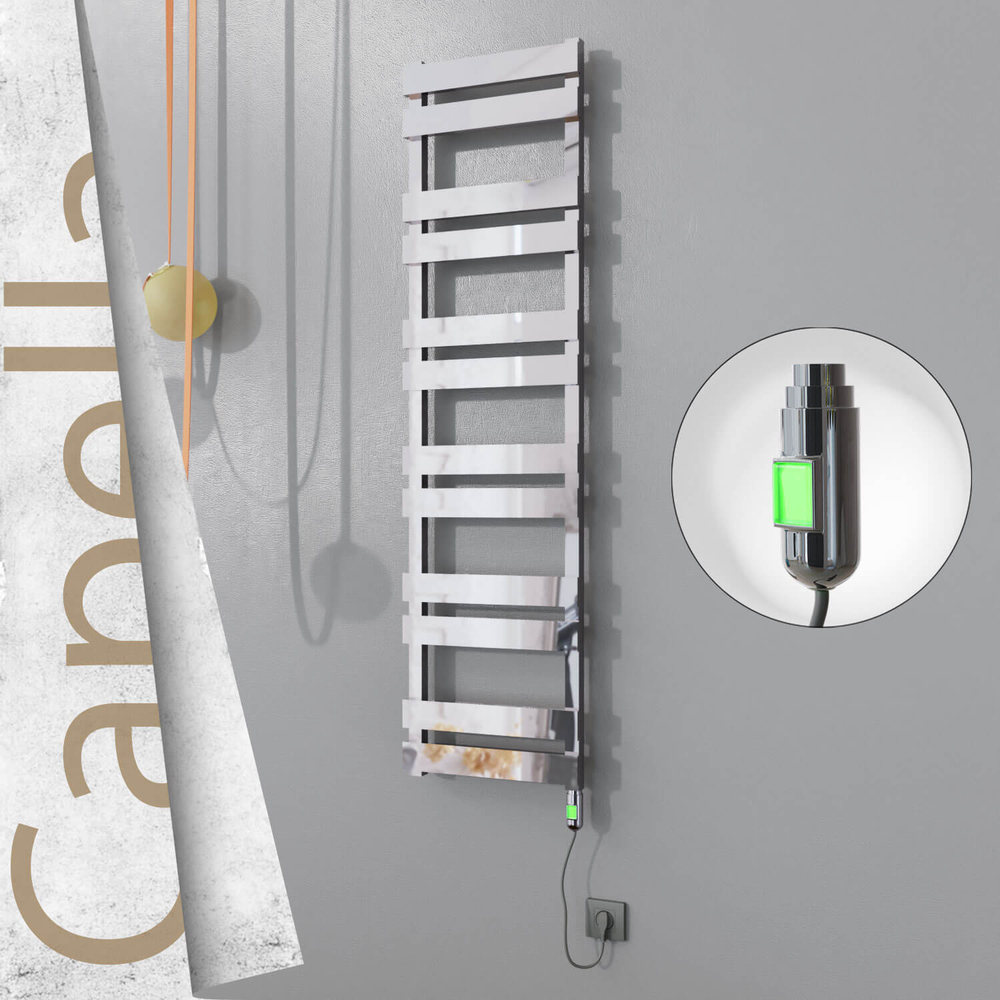 Capella Electric Stainless Steel Towel Rail 400x1530 Satin Gold (On/Off Switch) 600W - 1