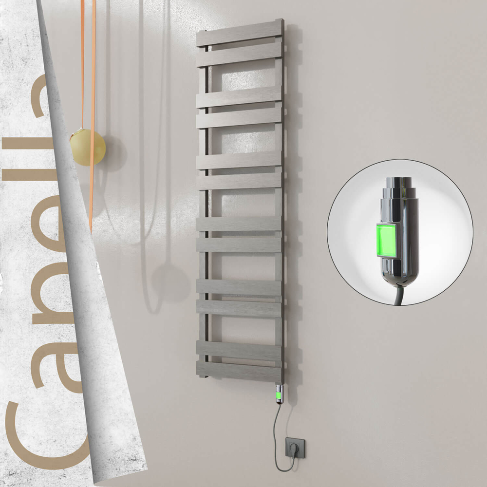 Capella Electric Stainless Steel Towel Rail 400x1530 Satin Gold (Thesis Thermostat) 600W - 1