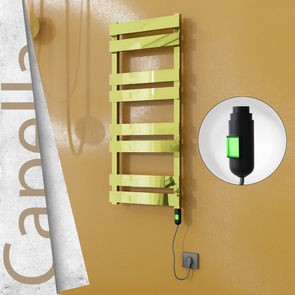 Capella Electric Stainless Steel Towel Rail 400x990 Gold (On/Off Switch) 300W - 1