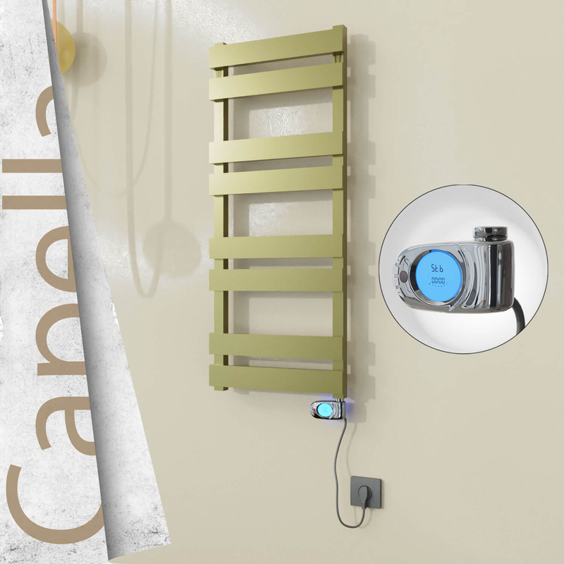 Capella Electric Stainless Steel Towel Rail 400x990 Mirror Polished (Musa Thermostat) 300W