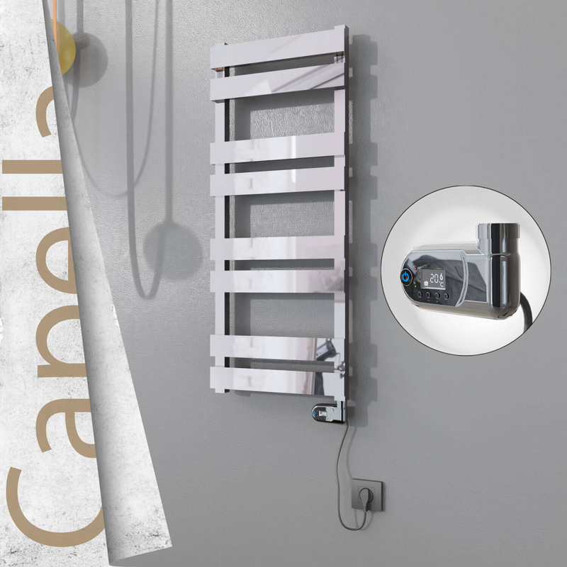 Capella Electric Stainless Steel Towel Rail 400x990 Satin Polished (On/Off Switch) 300W