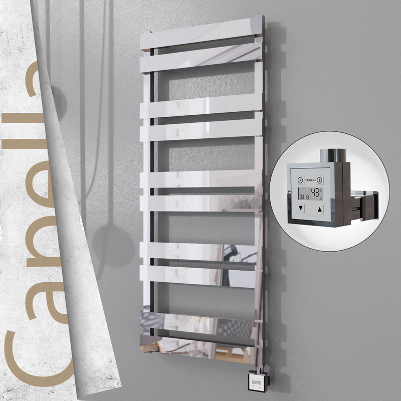 Capella Electric Stainless Steel Towel Rail 500x1260 Mirror Polished (KTX3 Thermostat) 600W