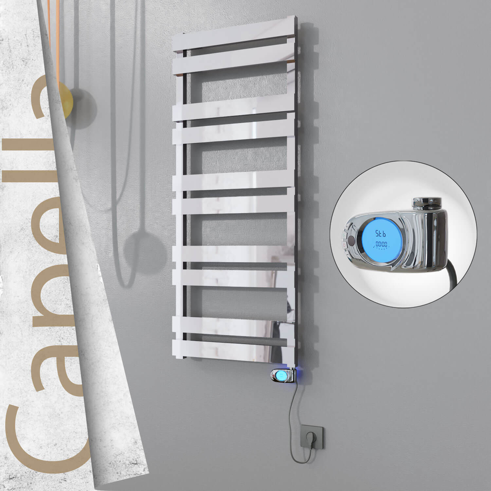 Capella Electric Stainless Steel Towel Rail 500x1260 Satin Gold (Musa Thermostat) 600W - 1