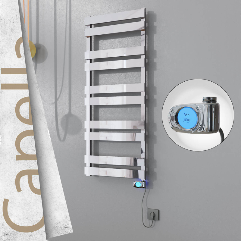 Capella Electric Stainless Steel Towel Rail 500x1260 Satin Gold (Musa Thermostat) 600W