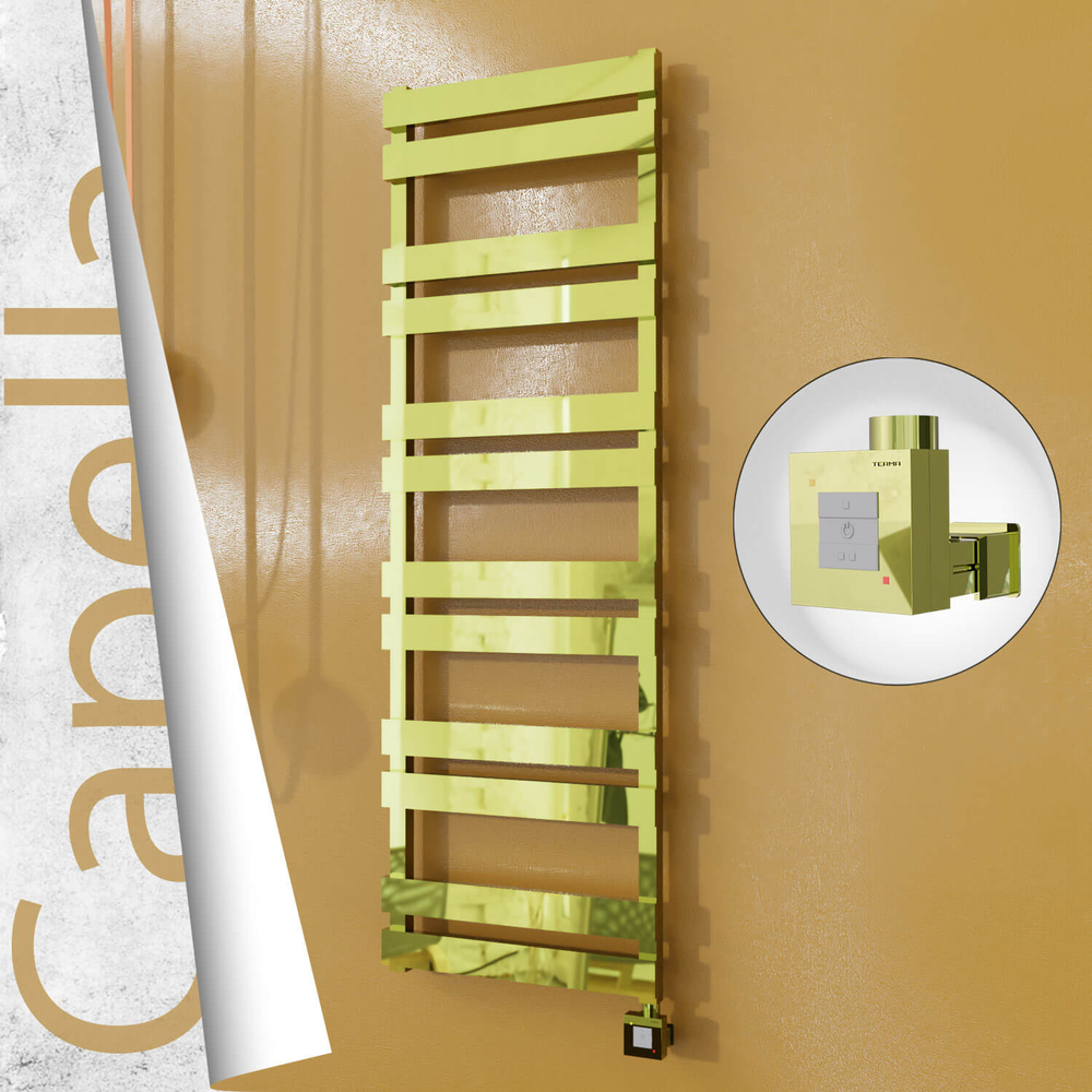 Capella Electric Stainless Steel Towel Rail 500x1530 Gold (KTX1 Thermostat) 600W - 1