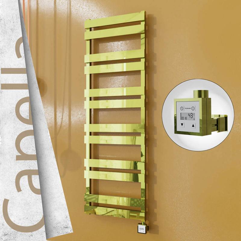 Capella Electric Stainless Steel Towel Rail 500x1530 Gold (KTX3 Thermostat) 600W