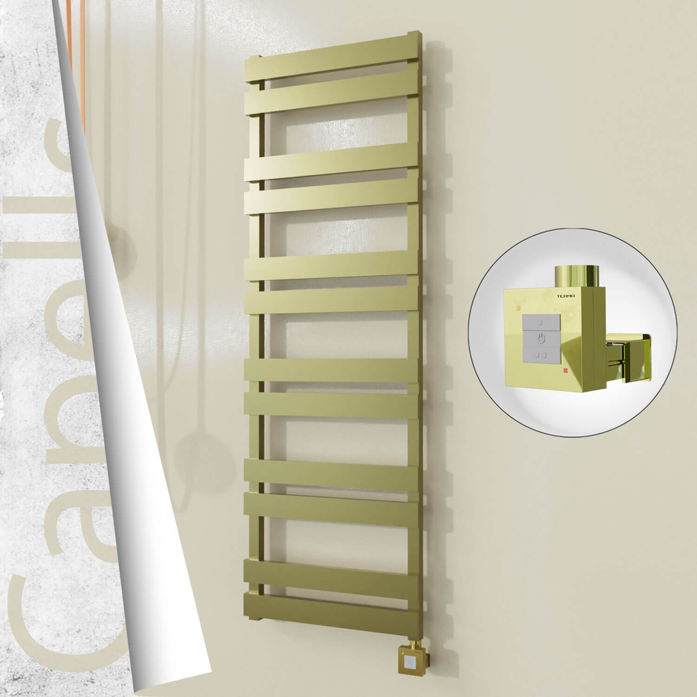 Capella Electric Stainless Steel Towel Rail 500x1530 Satin Gold (KTX1 Thermostat) 600W - 1