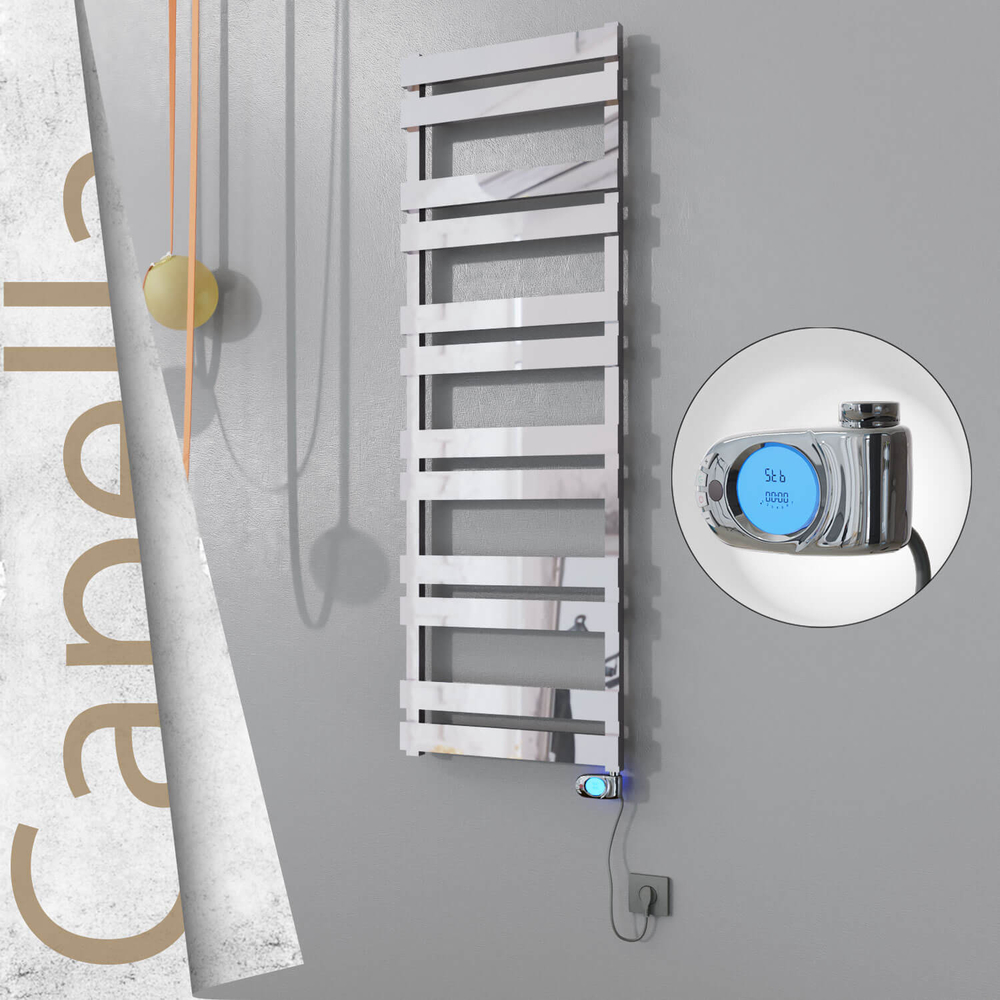 Capella Electric Stainless Steel Towel Rail 500x1530 Satin Gold (Musa Thermostat) 600W - 1