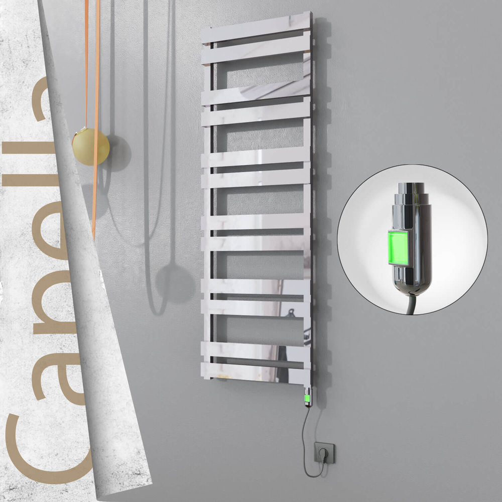 Capella Electric Stainless Steel Towel Rail 500x1530 Satin Gold (On/Off Switch) 600W - 1