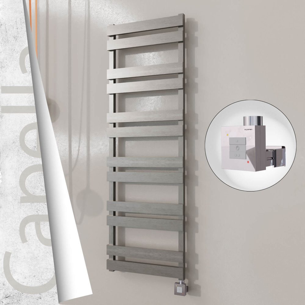 Capella Electric Stainless Steel Towel Rail 500x1530 Satin Polished (KTX1 Thermostat) 600W - 1
