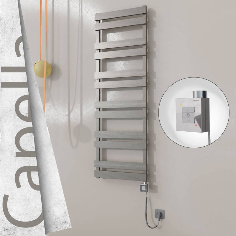 Capella Electric Stainless Steel Towel Rail 500x1530 Satin Polished (KTX1 Thermostat) 600W Spiral Cable