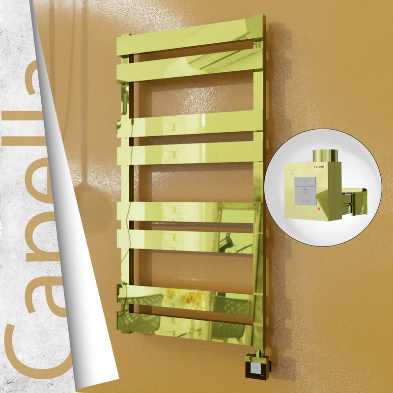 Capella Electric Stainless Steel Towel Rail 500x990 Gold (KTX1 Thermostat) 300W