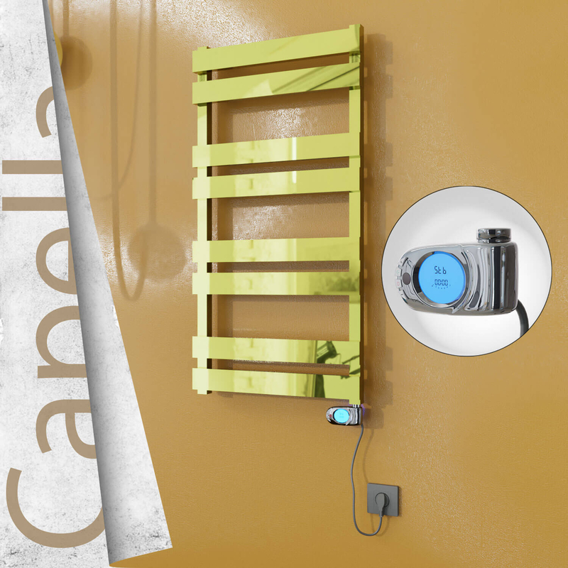 Capella Electric Stainless Steel Towel Rail 500x990 Gold (Musa Thermostat) 300W