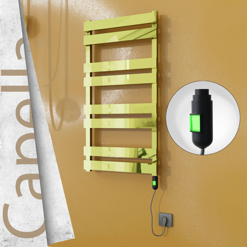 Capella Electric Stainless Steel Towel Rail 500x990 Gold (On/Off Switch) 300W