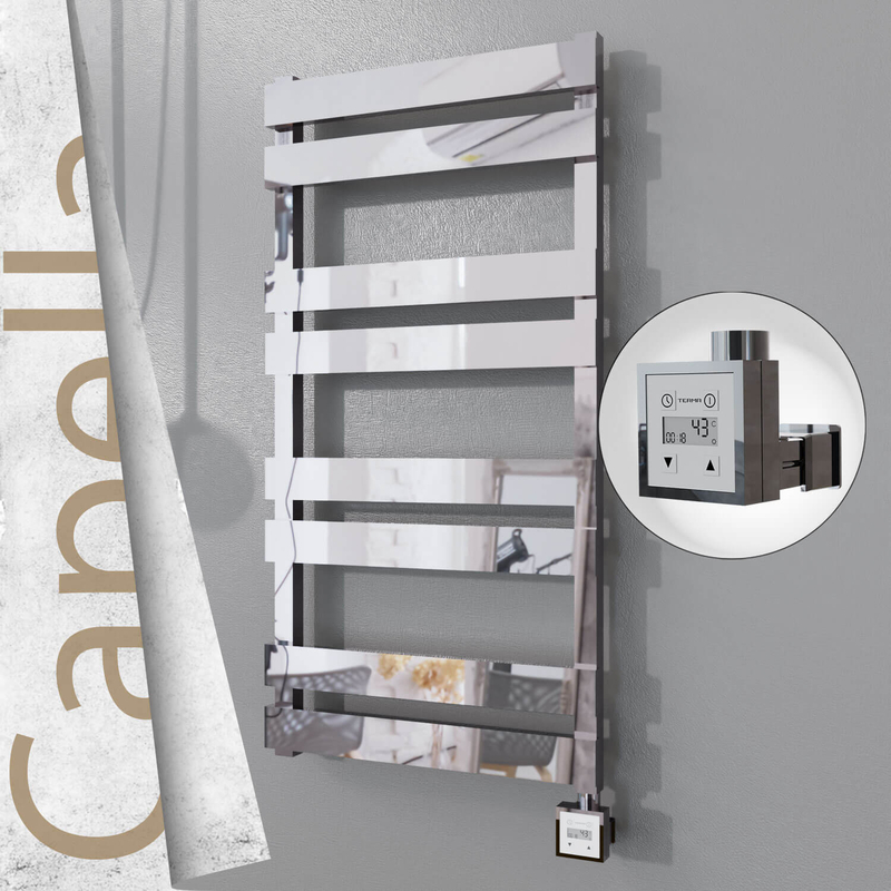 Capella Electric Stainless Steel Towel Rail 500x990 Mirror Polished (KTX3 Thermostat) 300W