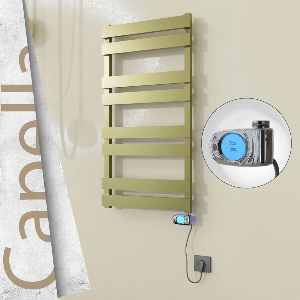 Capella Electric Stainless Steel Towel Rail 500x990 Mirror Polished (Musa Thermostat) 300W - 1