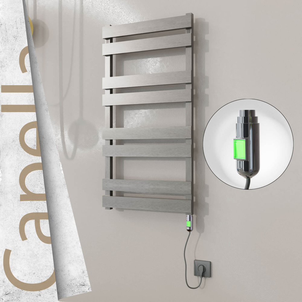 Capella Electric Stainless Steel Towel Rail 500x990 Satin Gold (Thesis Thermostat) 300W - 1