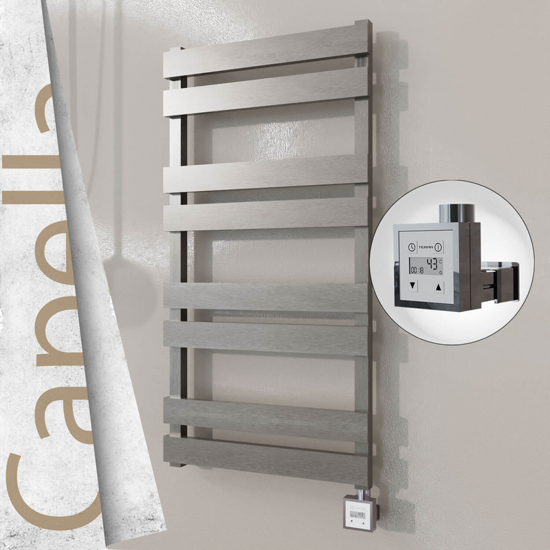 Capella Electric Stainless Steel Towel Rail 500x990 Satin Polished (KTX3 Thermostat) 300W