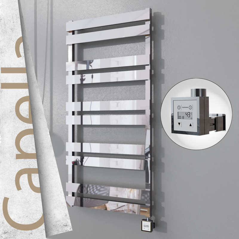 Capella Electric Stainless Steel Towel Rail 600x1260 Mirror Polished (KTX3 Thermostat) 600W