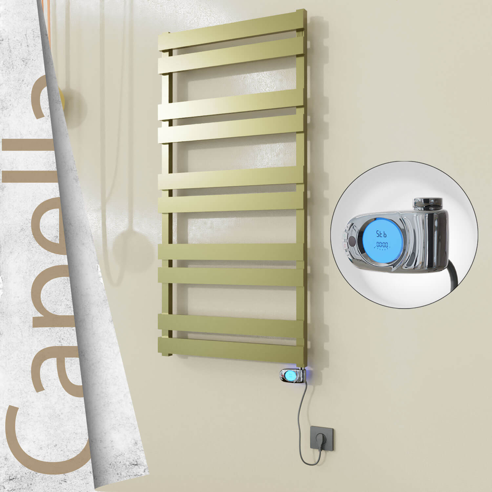 Capella Electric Stainless Steel Towel Rail 600x1260 Mirror Polished (Musa Thermostat) 600W - 1
