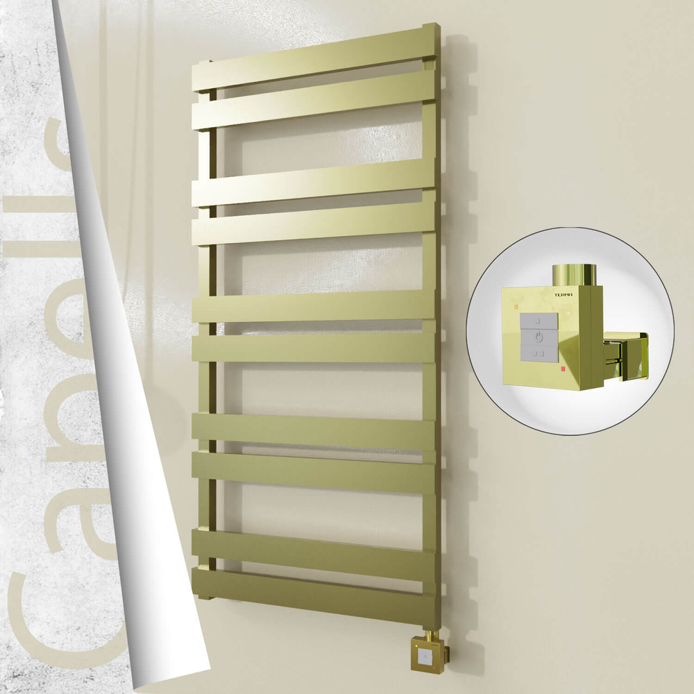 Capella Electric Stainless Steel Towel Rail 600x1260 Satin Gold (KTX1 Thermostat) 600W - 1