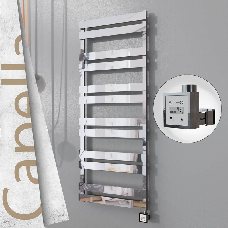 Capella Electric Stainless Steel Towel Rail 600x1530 Mirror Polished (KTX3 Thermostat) 600W