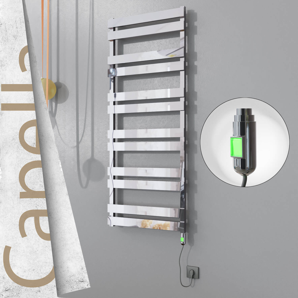 Capella Electric Stainless Steel Towel Rail 600x1530 Satin Gold (On/Off Switch) 600W - 1