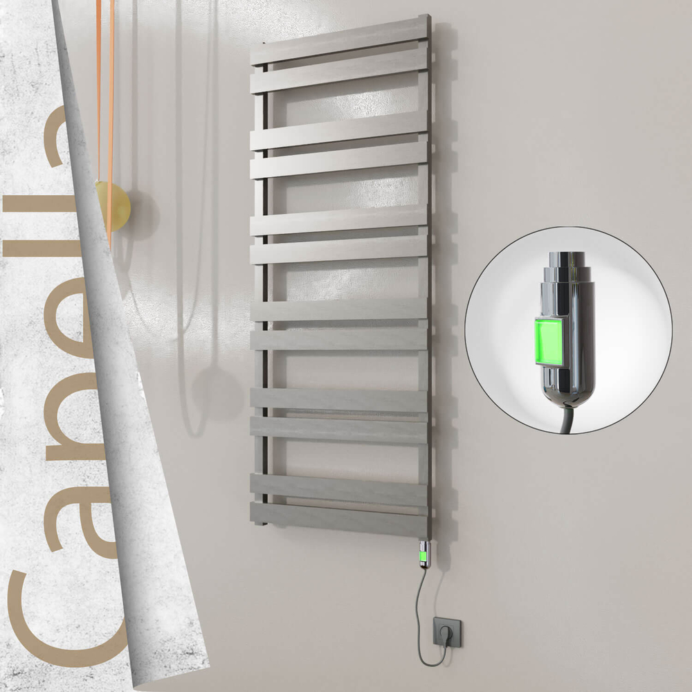 Capella Electric Stainless Steel Towel Rail 600x1530 Satin Gold (Thesis Thermostat) 600W - 1