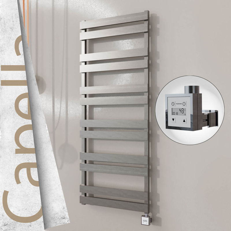 Capella Electric Stainless Steel Towel Rail 600x1530 Satin Polished (KTX3 Thermostat) 600W