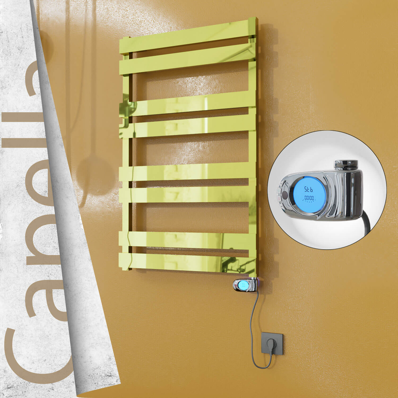 Capella Electric Stainless Steel Towel Rail 600x990 Gold (Musa Thermostat) 300W
