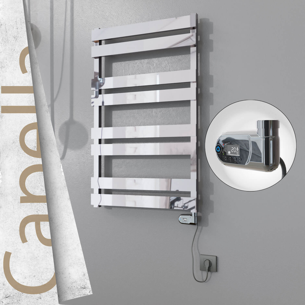 Capella Electric Stainless Steel Towel Rail 600x990 Satin Polished (On/Off Switch) 300W - 1