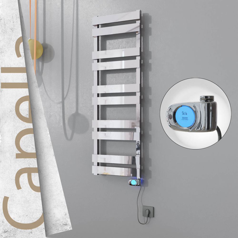 Capella Elektrikli Paslanmaz Çelik Havlupan 400x1260 Satine Altın (Musa Termostat) 300W - 1
