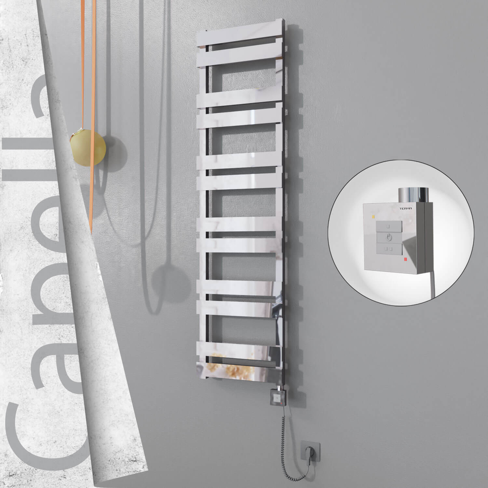 Capella Elektrikli Paslanmaz Çelik Havlupan 400x1530 Ayna Polisaj (KTX1 Termostat) 600W Spiral Kablolu - 1