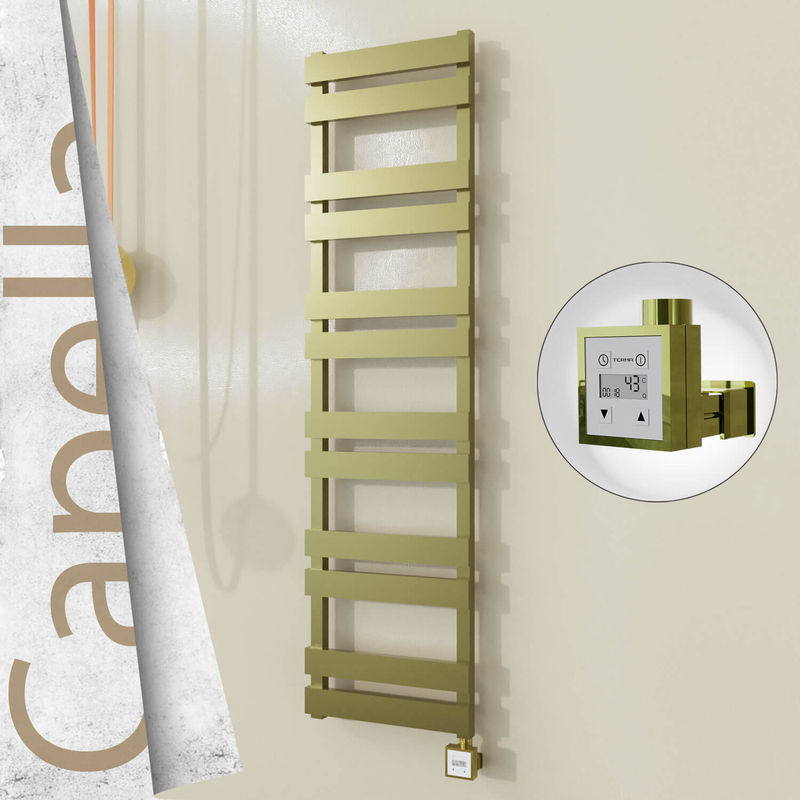 Capella Elektrikli Paslanmaz Çelik Havlupan 400x1530 Satine Altın (KTX3 Termostat) 600W 