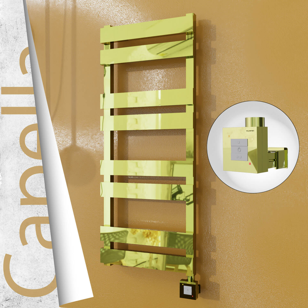 Capella Elektrikli Paslanmaz Çelik Havlupan 400x990 Altın (KTX1 Termostat) 300W - 1