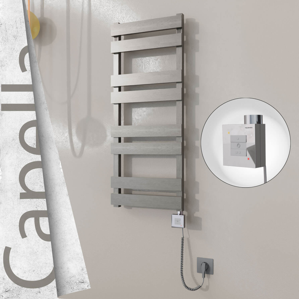 Capella Elektrikli Paslanmaz Çelik Havlupan 400x990 Satin Polisaj (KTX1 Termostat) 300W Spiral Kablolu - 1