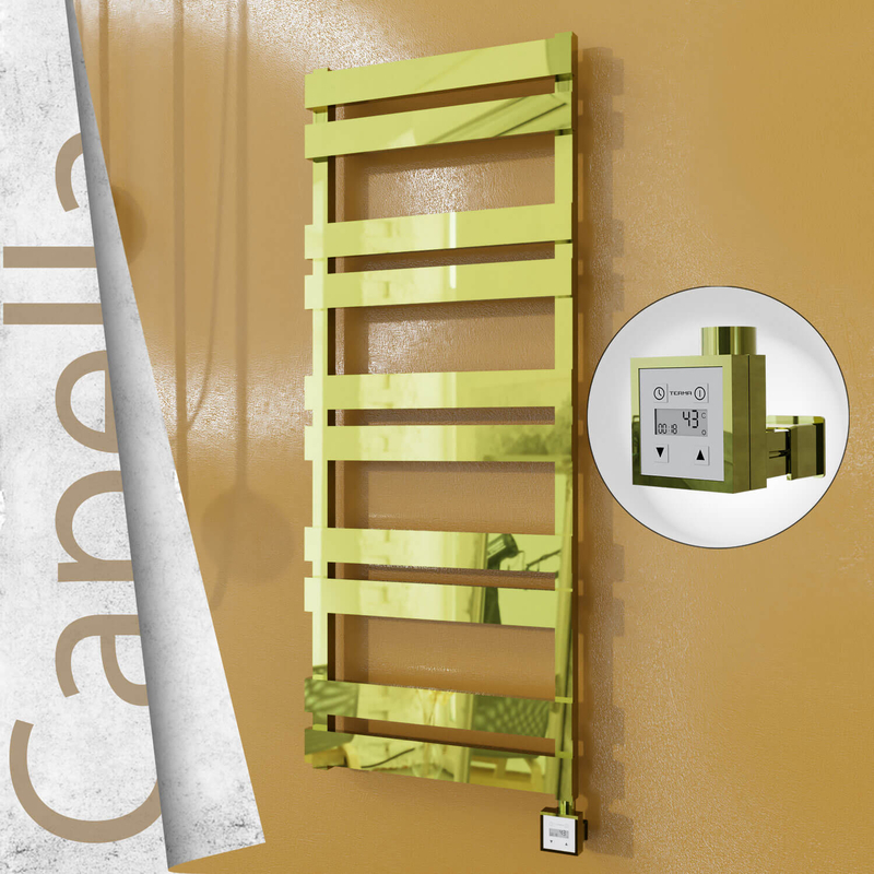 Capella Elektrikli Paslanmaz Çelik Havlupan 500x1260 Altın (KTX3 Termostat) 600W 