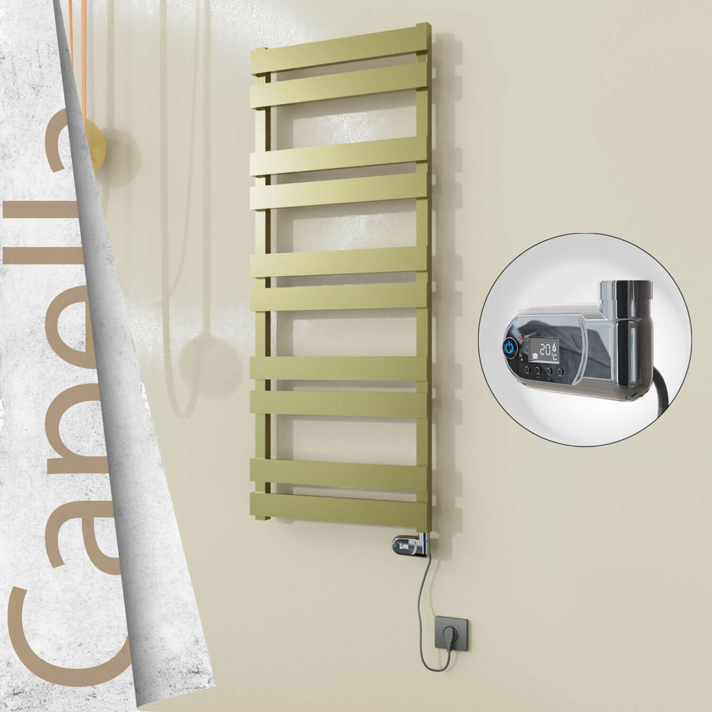 Capella Elektrikli Paslanmaz Çelik Havlupan 500x1260 Satin Polisaj (Thesis Termostat) 600W - 1