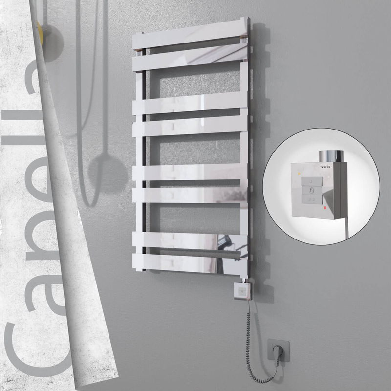 Capella Elektrikli Paslanmaz Çelik Havlupan 500x990 Ayna Polisaj (KTX1 Termostat) 300W Spiral Kablolu