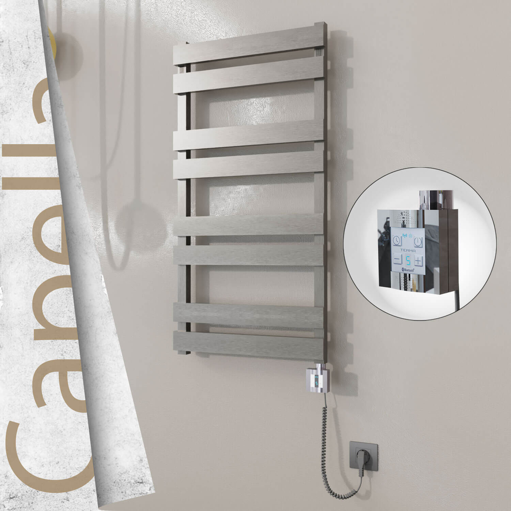 Capella Elektrikli Paslanmaz Çelik Havlupan 500x990 Satin Polisaj (KTX4 Termostat) 300W Spiral Kablolu - 1