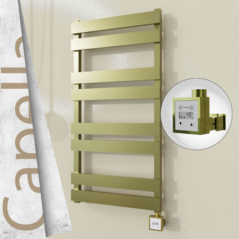 Capella Elektrikli Paslanmaz Çelik Havlupan 500x990 Satine Altın (KTX3 Termostat) 300W 