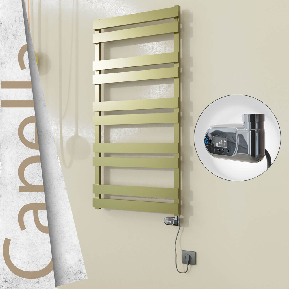 Capella Elektrikli Paslanmaz Çelik Havlupan 600x1260 Satin Polisaj (Thesis Termostat) 600W - 1