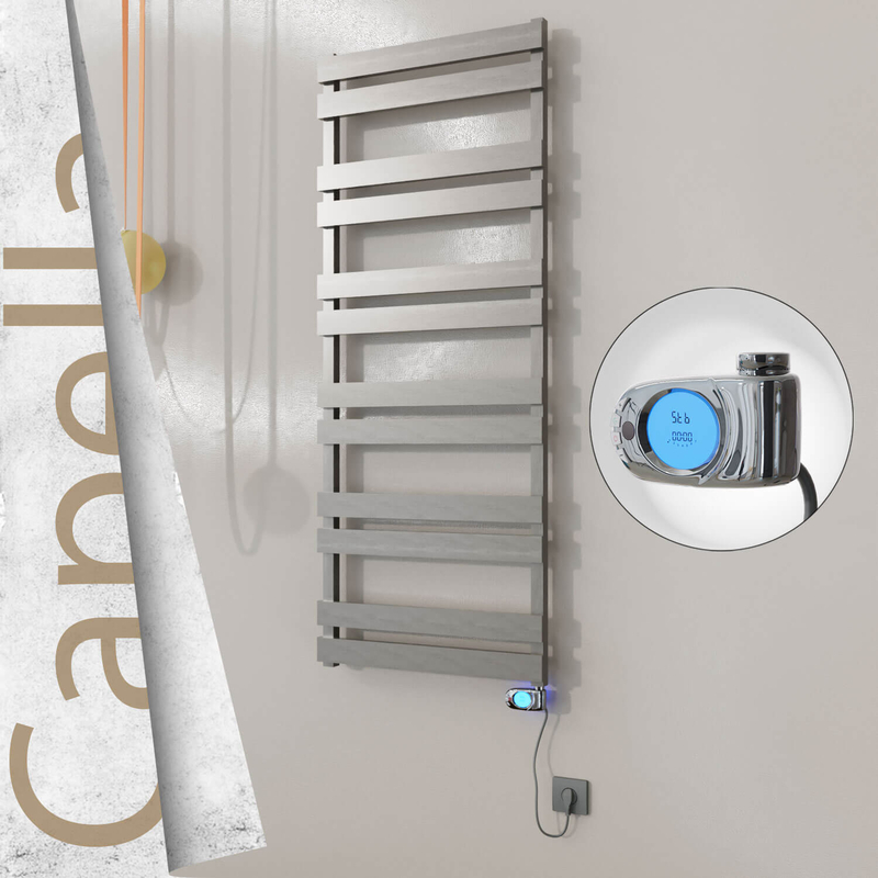 Capella Elektrikli Paslanmaz Çelik Havlupan 600x1530 Satin Polisaj (Musa Termostat) 600W