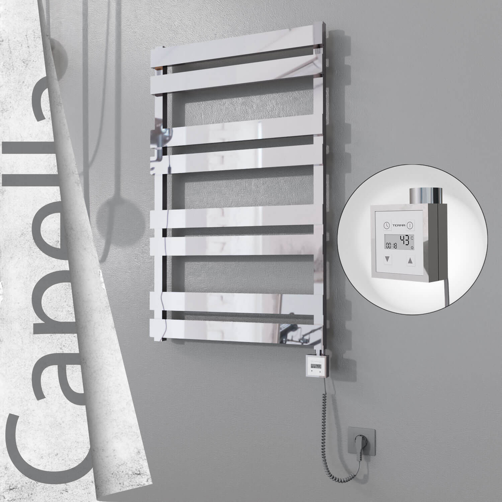 Capella Elektrikli Paslanmaz Çelik Havlupan 600x990 Ayna Polisaj (KTX3 Termostat) 300W Spiral Kablolu - 1
