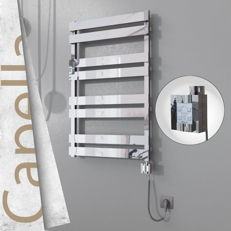 Capella Elektrikli Paslanmaz Çelik Havlupan 600x990 Ayna Polisaj (KTX4 Termostat) 300W Spiral Kablolu