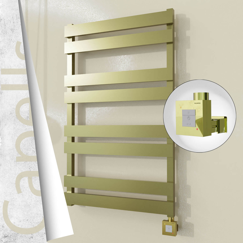 Capella Elektrikli Paslanmaz Çelik Havlupan 600x990 Satine Altın (KTX1 Termostat) 300W